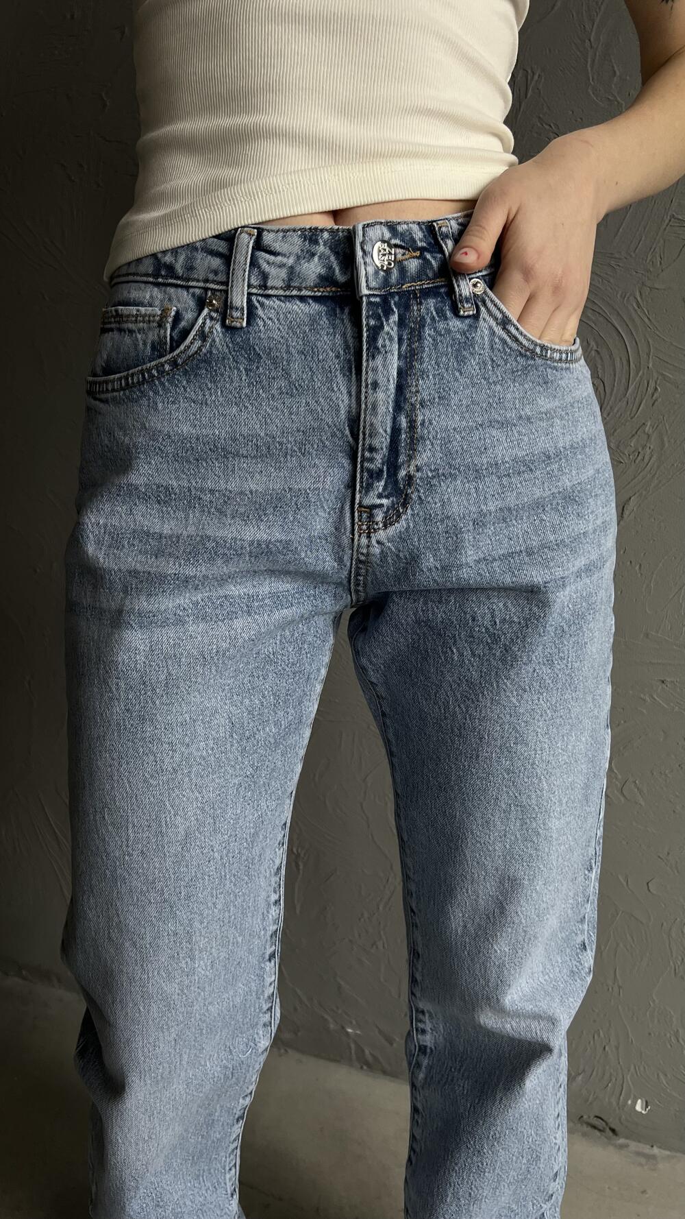 Джинси 3997 прямого фасону з високою посадкою Bella 34, Блакитний