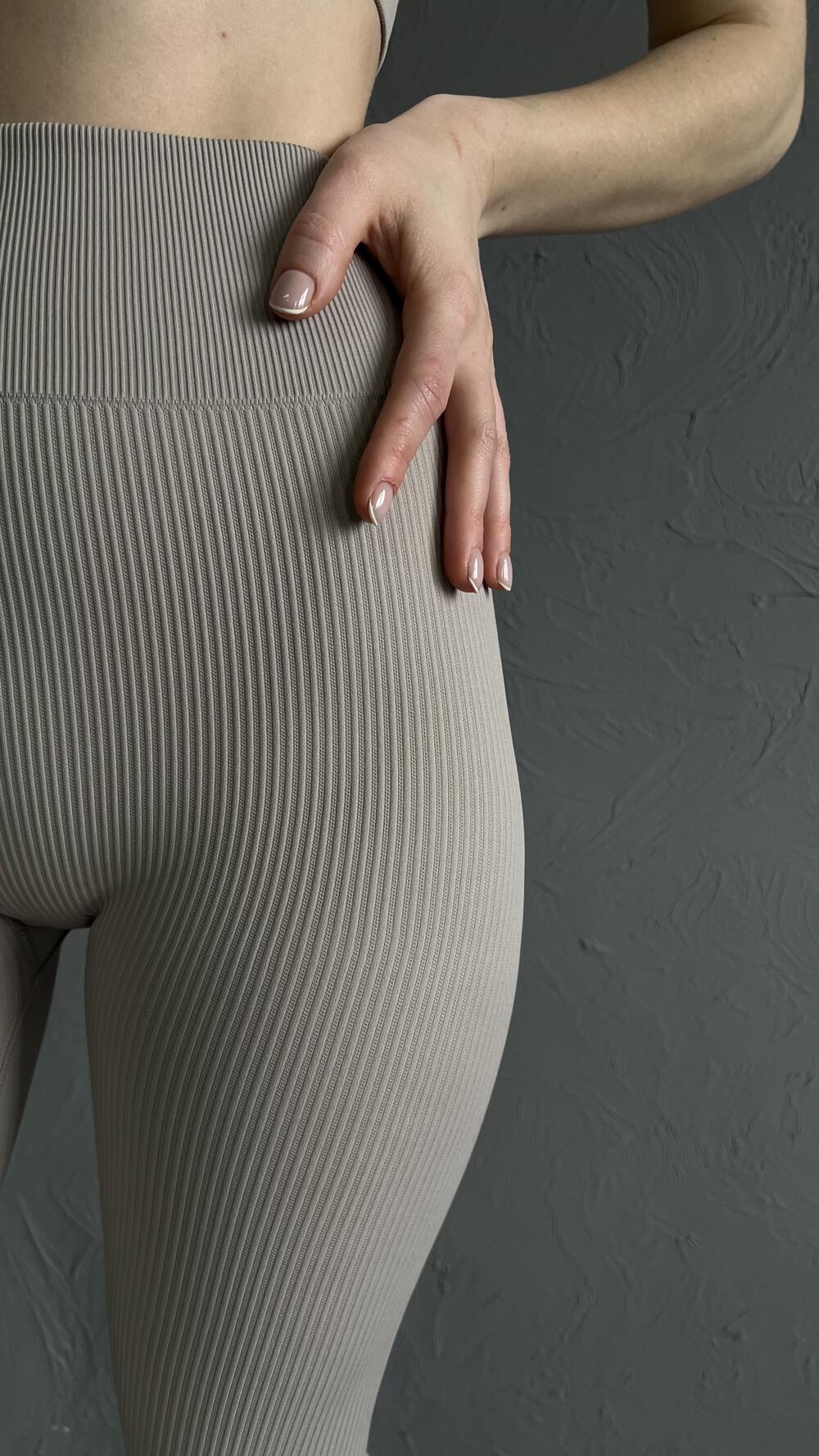 Лосини в рубчик , високі made in Italy XS/S, Сірий