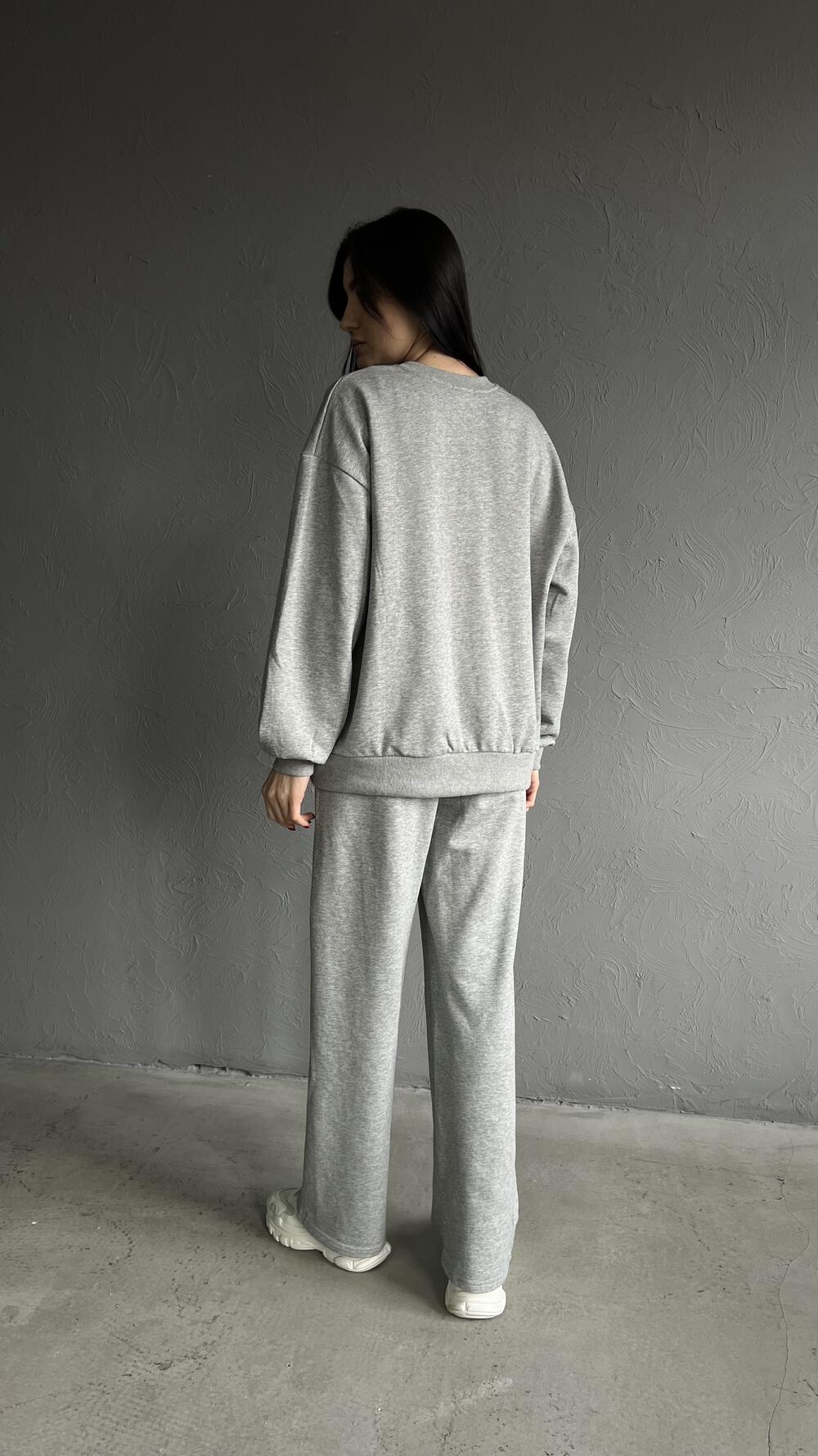 Костюм з світшотом та широкими штанами my Star made in Italy S, Сірий меланж