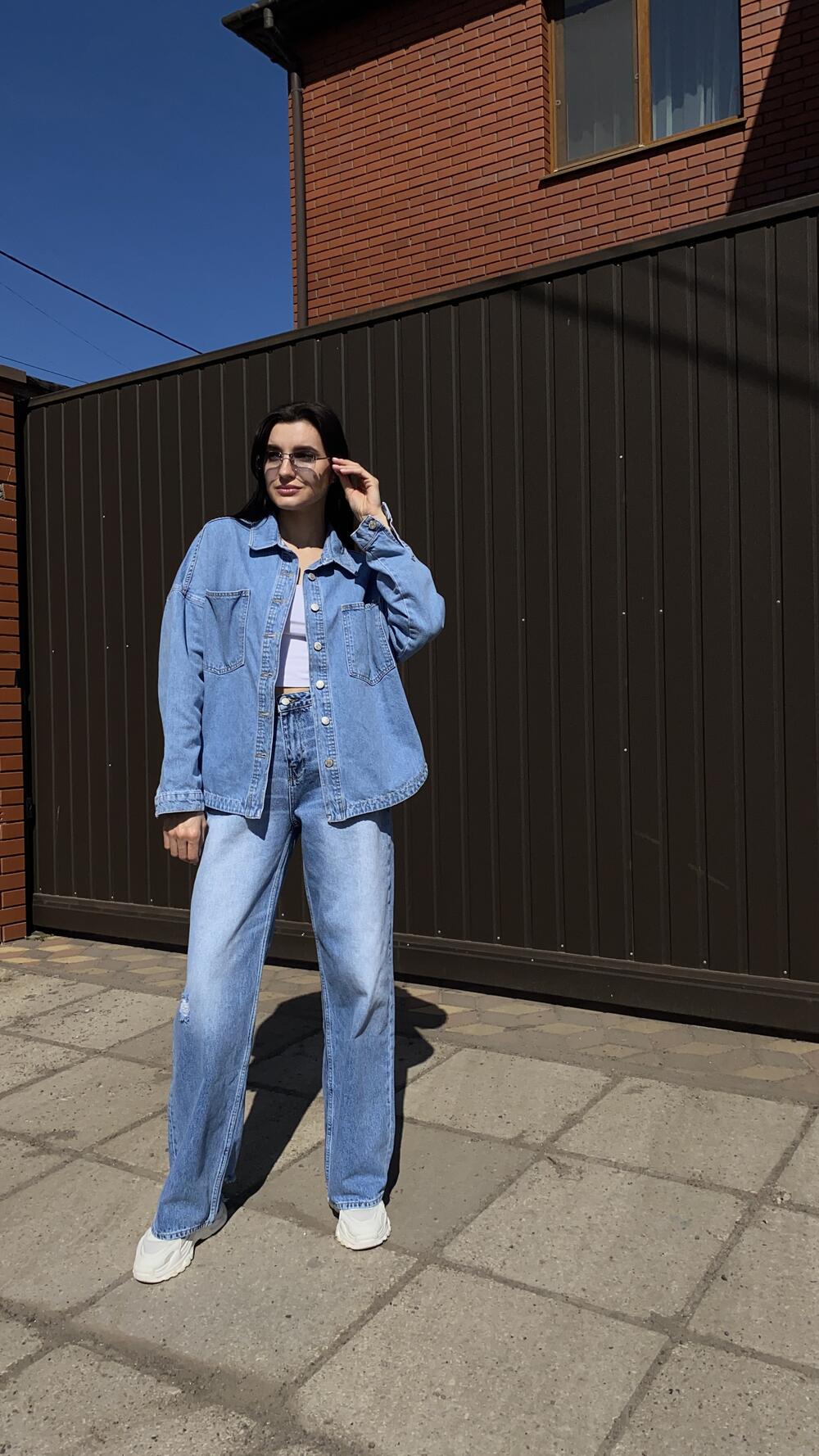 Джинси з потертостями, прямі арт. 1485 Cracpot 29, Синій