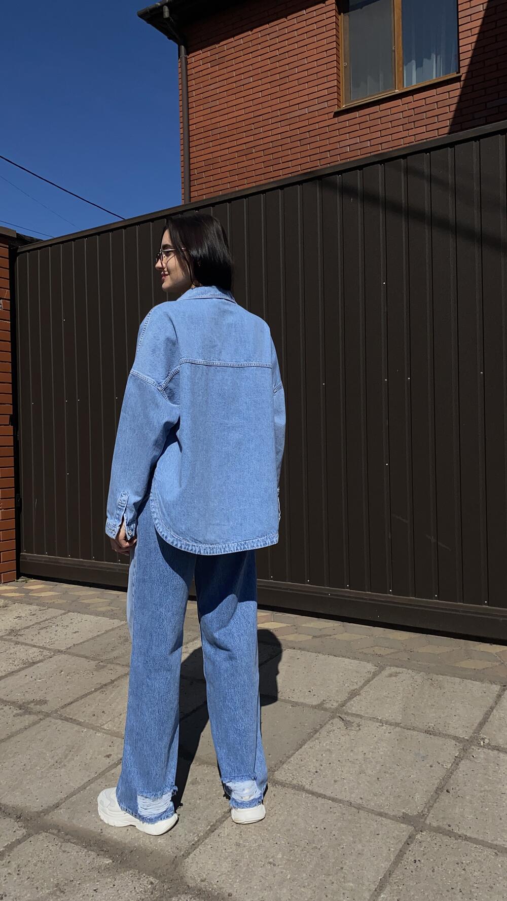 Джинси з потертостями, прямі арт. 1485 Cracpot 27, Синій