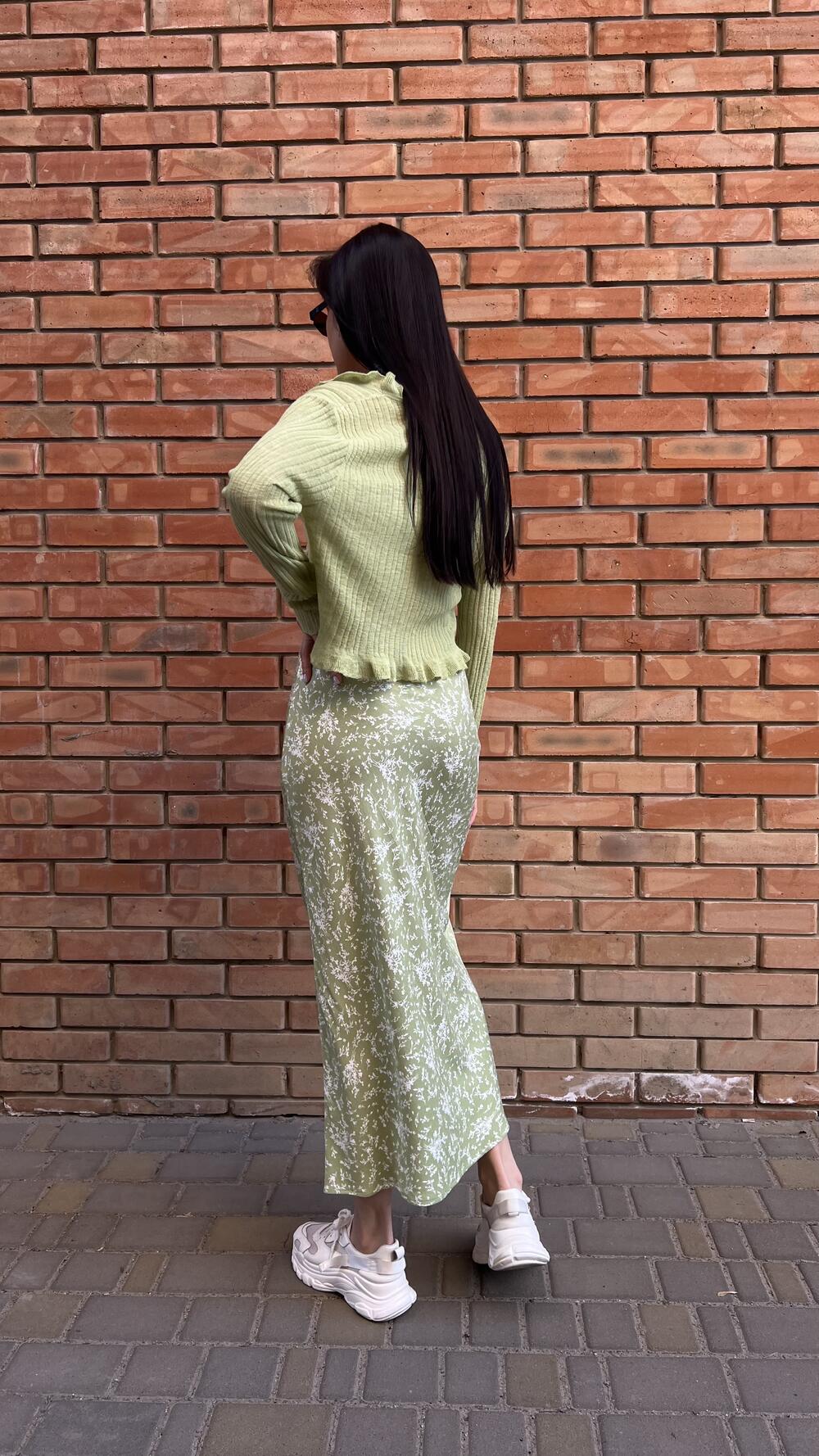 Спідничка міді з блискавкою Morfin XS, Зелене яблуко