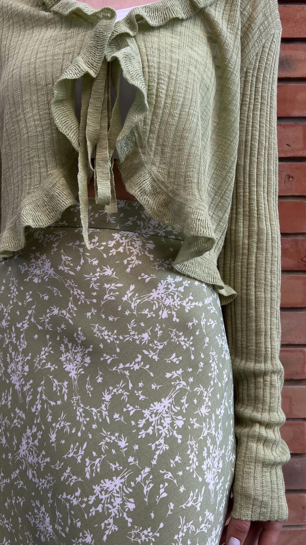 Спідничка міді з блискавкою Morfin XS, Зелене яблуко