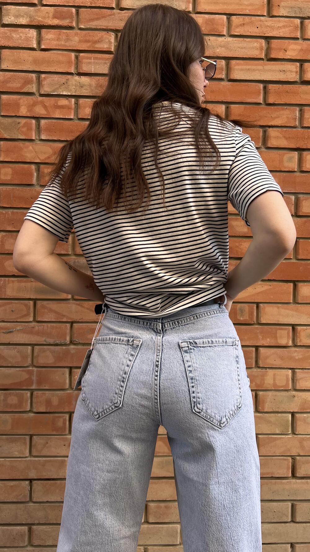 Джинси з потертостями Mom 1445 Cracpot 29, Блакитний світлий