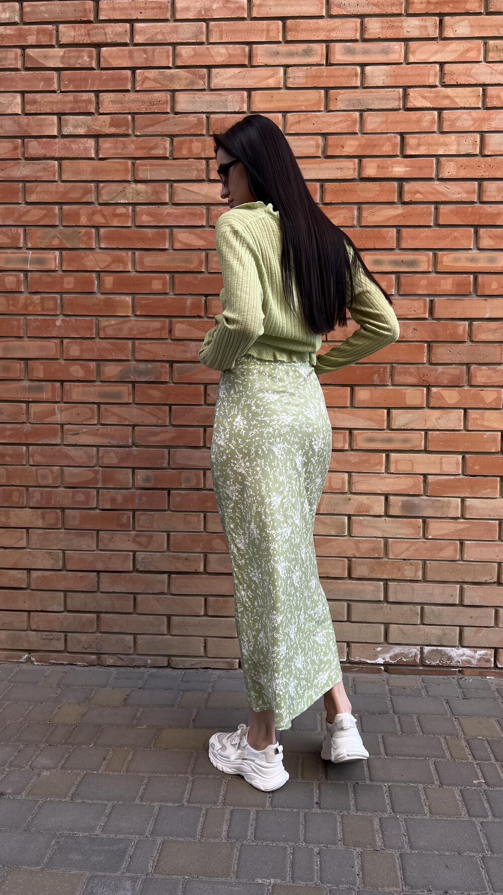 Спідничка міді з блискавкою Morfin XS, Зелене яблуко