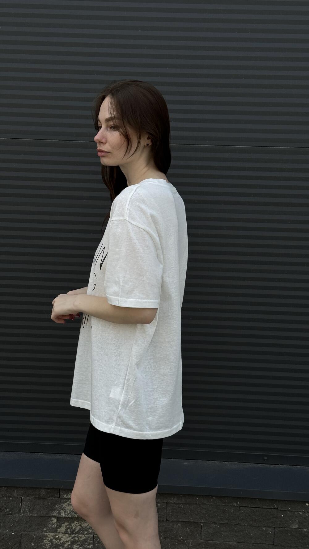 Футболка з принтом Dosom Oversize, Білий