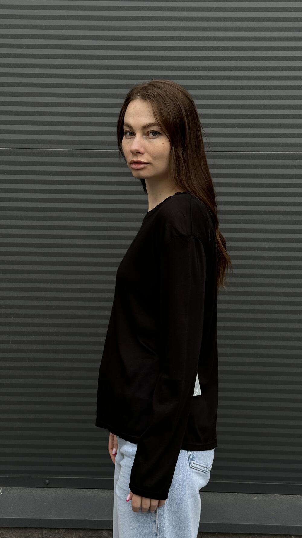 Лонг напівпрозорий 8001-8002 Oversize, Чорний