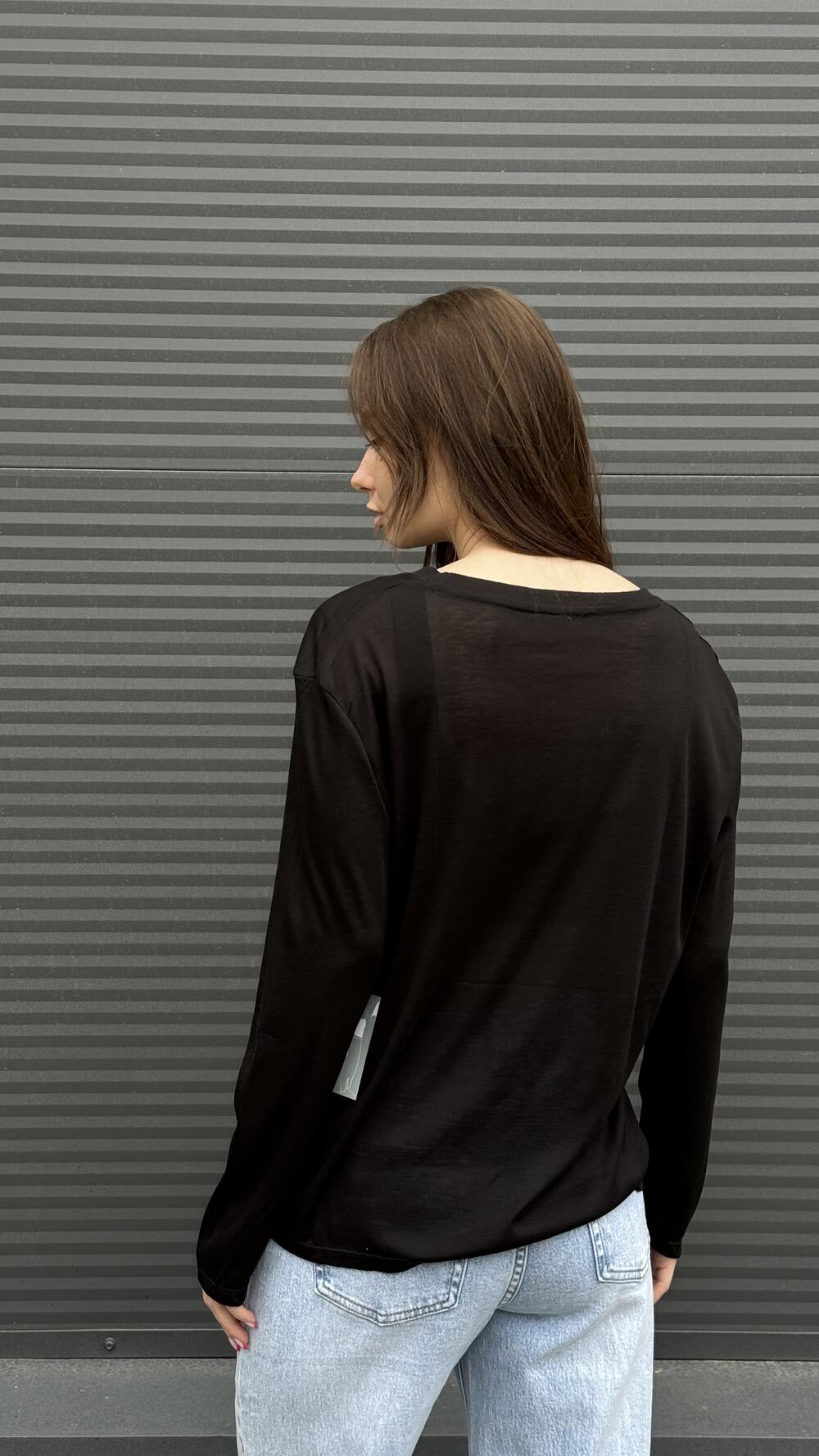 Лонг напівпрозорий 8001-8002 Oversize, Чорний