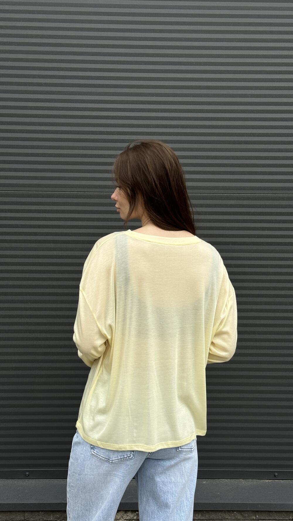 Лонг напівпрозорий 8001-8002 Oversize, Жовтий