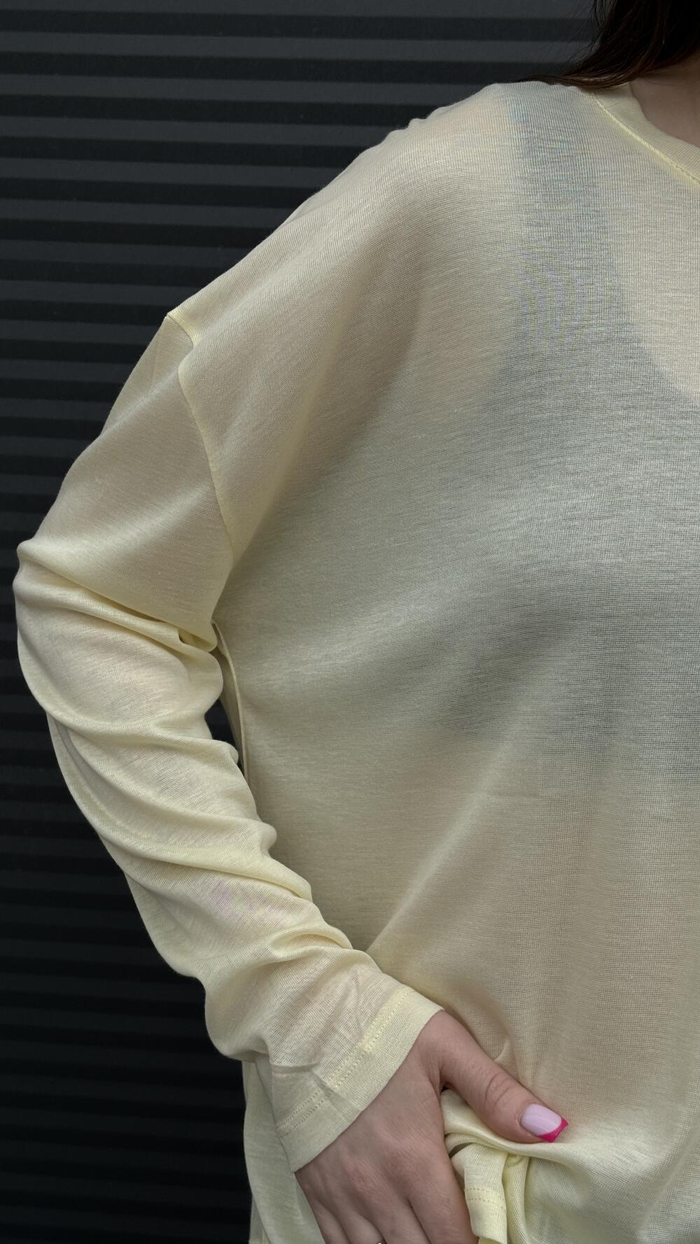 Лонг напівпрозорий 8001-8002 Oversize, Жовтий