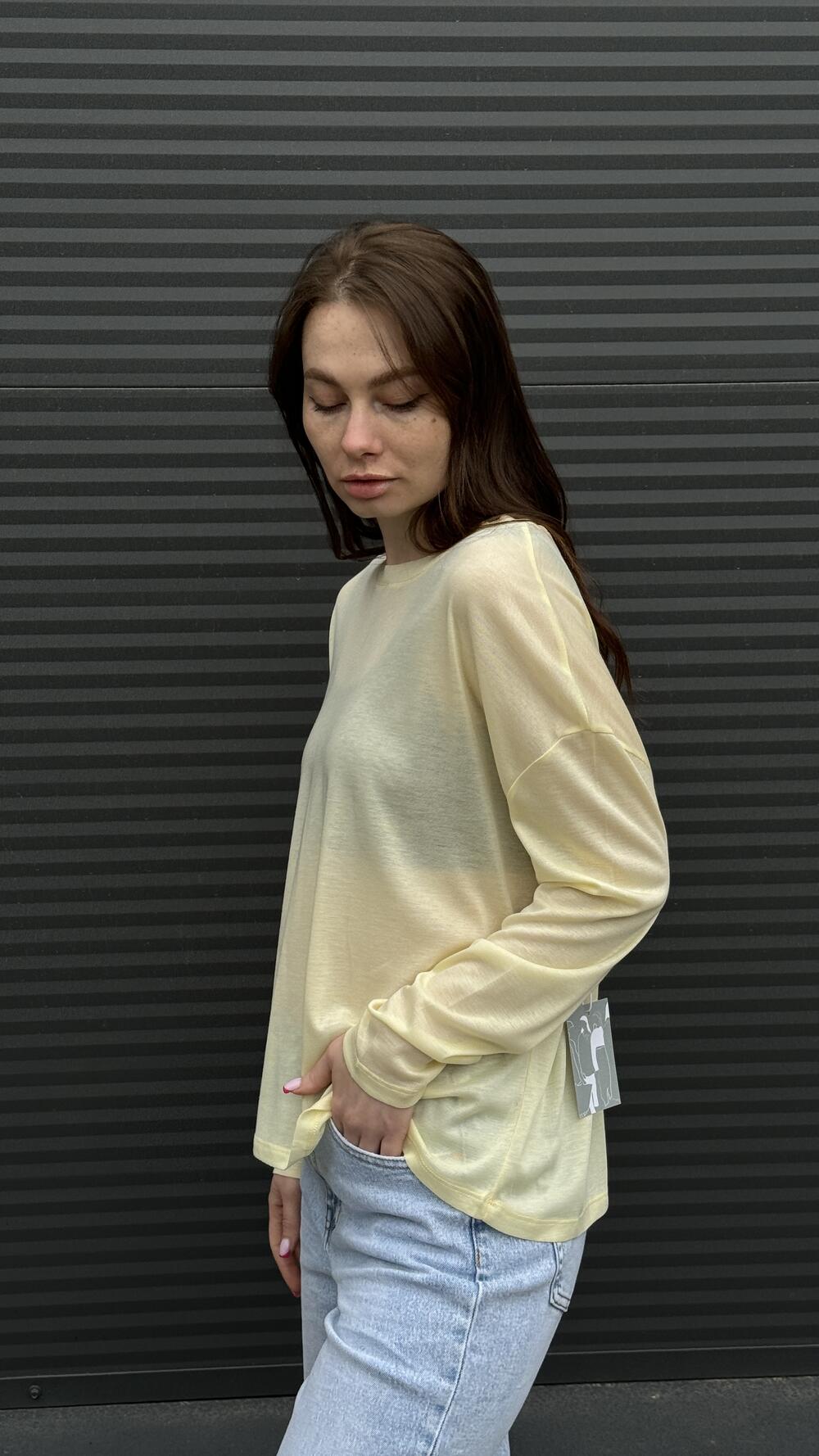 Лонг напівпрозорий 8001-8002 Oversize, Жовтий