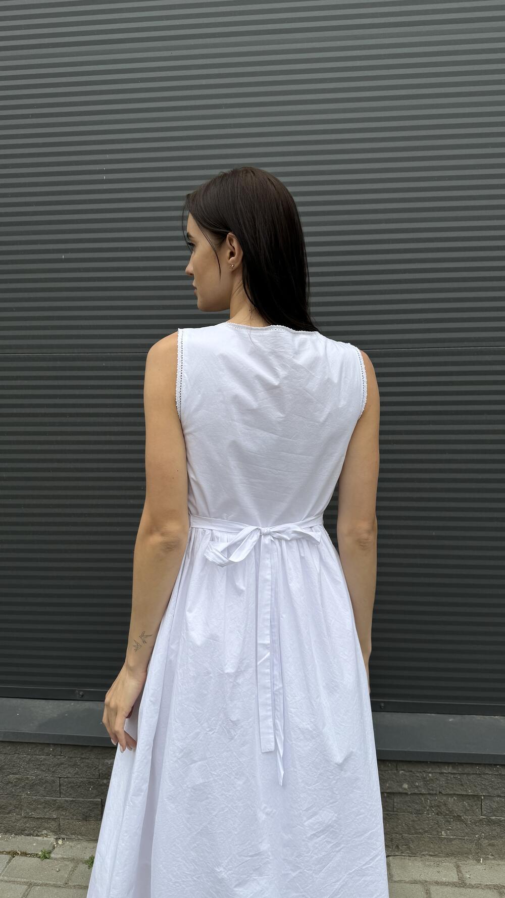 Сарафан з мілкими ґудзиками та куліскою Olive S, Білий