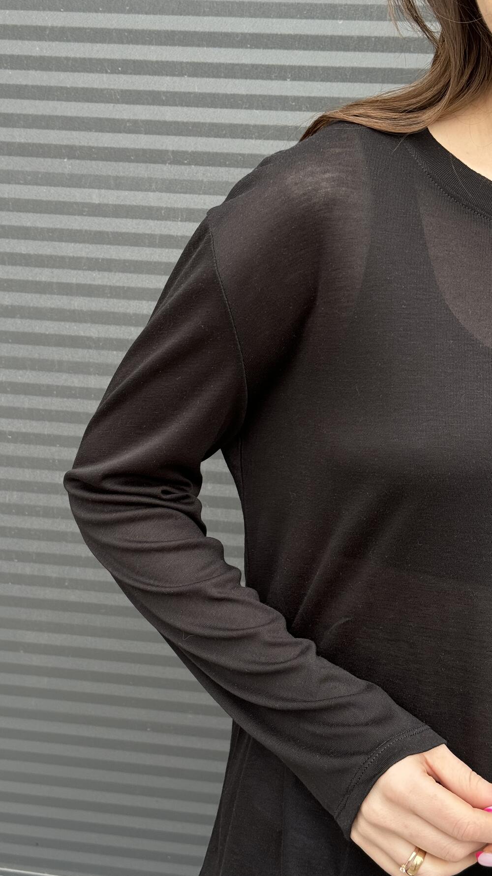 Лонг напівпрозорий 8001-8002 Oversize, Чорний