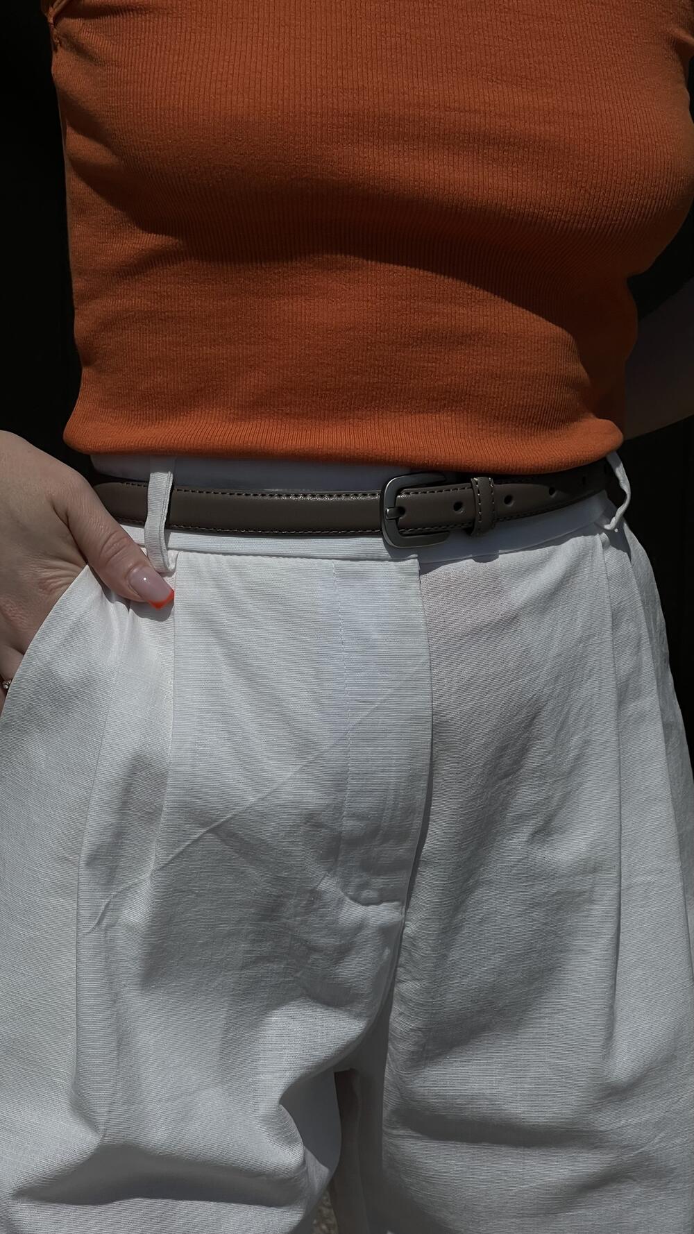 Ремінь шкіряний 1.8 см Капучіно