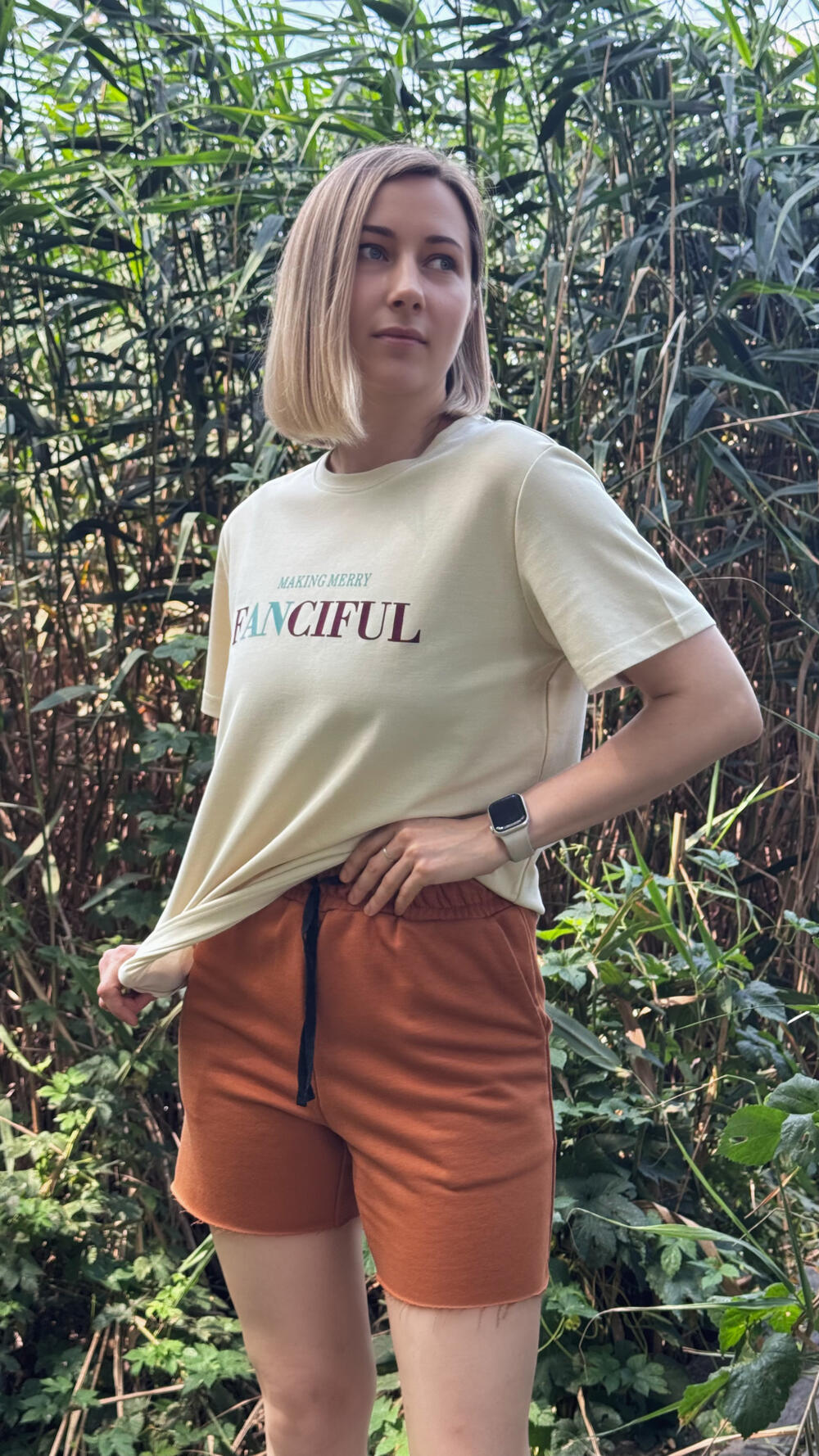 Шорти з трьохнитки з шнурком S/M, Коньячний, S/M, Коньячний