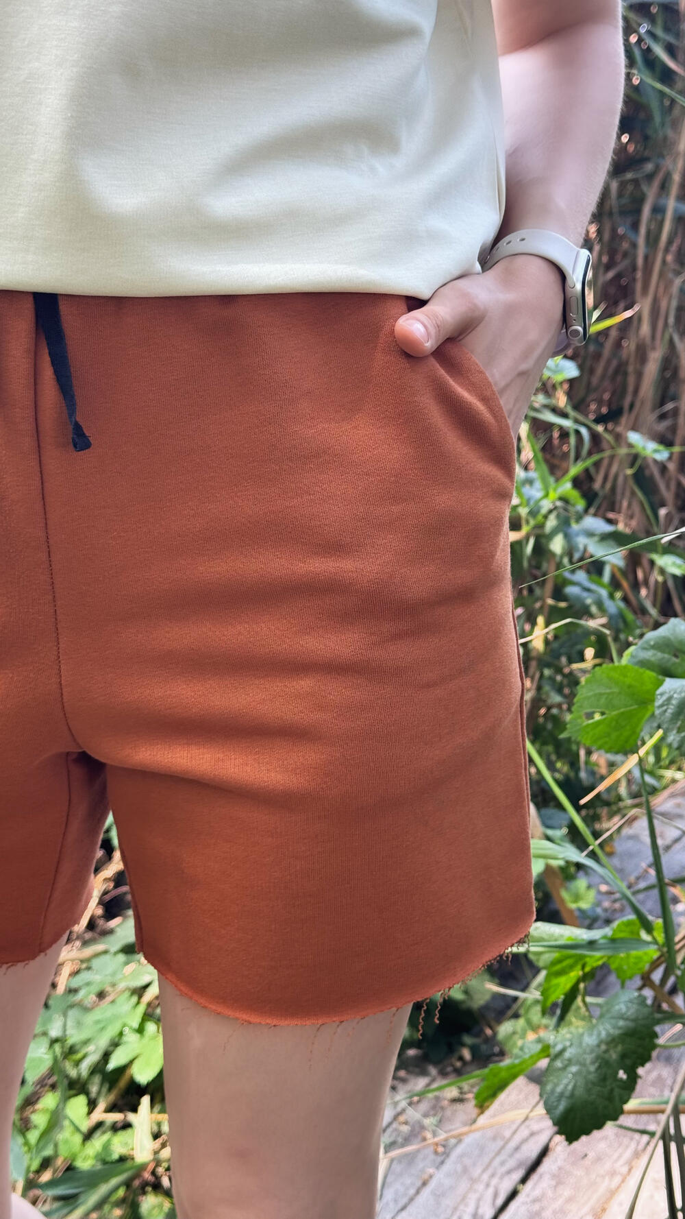 Шорти з трьохнитки з шнурком S/M, Коньячний, S/M, Коньячний