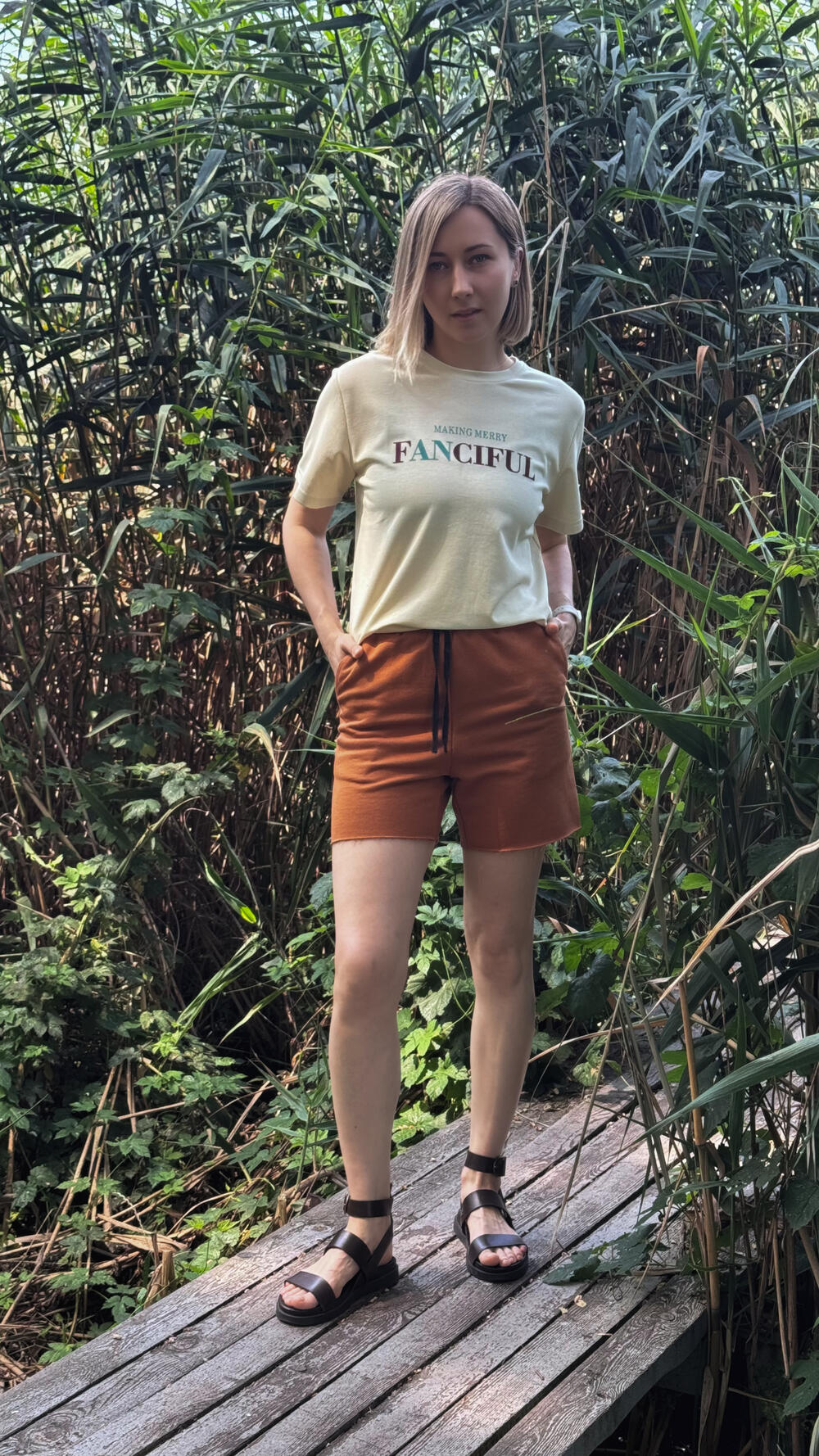 Шорти з трьохнитки з шнурком S/M, Коньячний, S/M, Коньячний