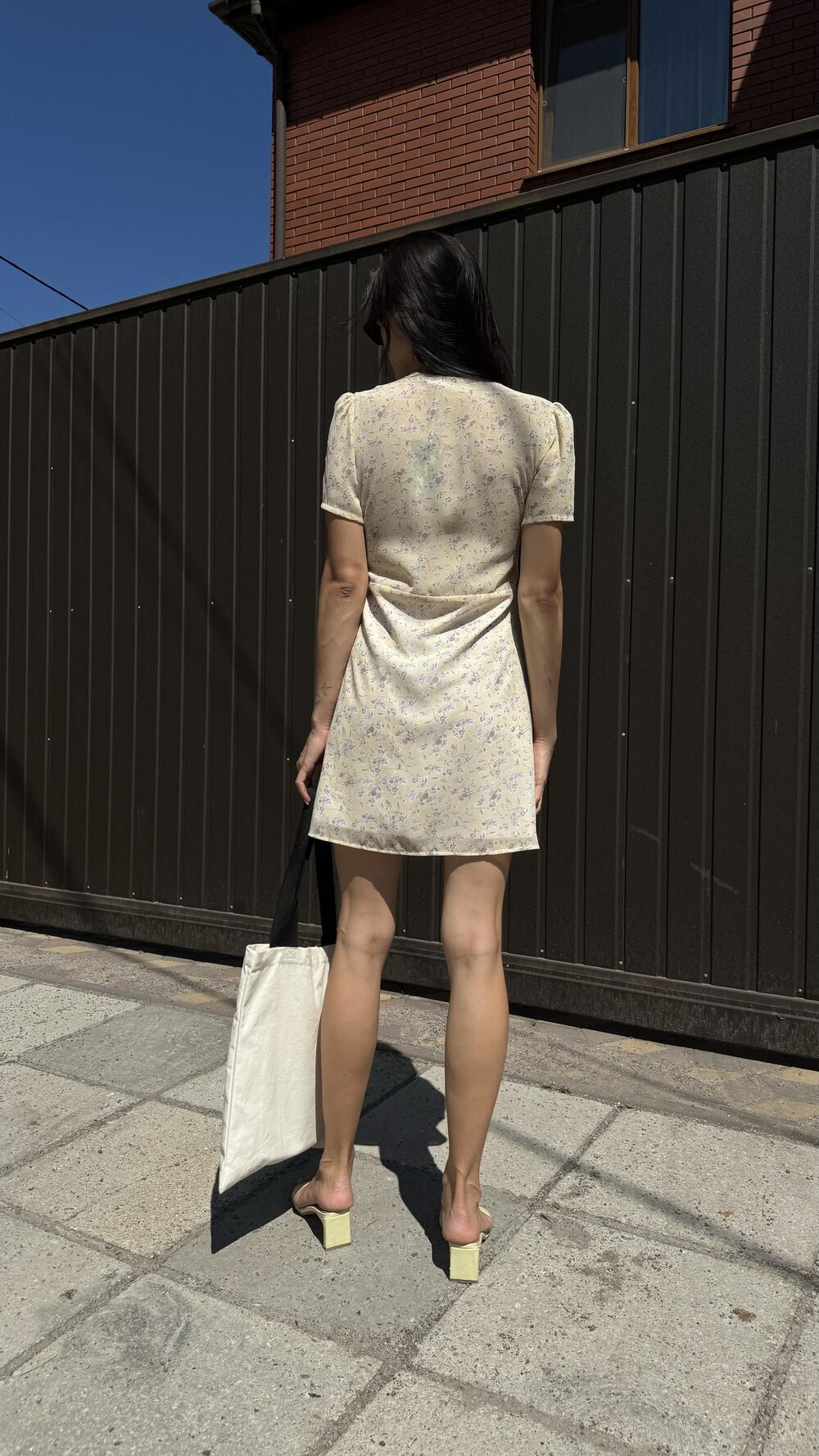 Сукня коротка з гудзиками та коротким рукавчиком Morfin M, Жовтий