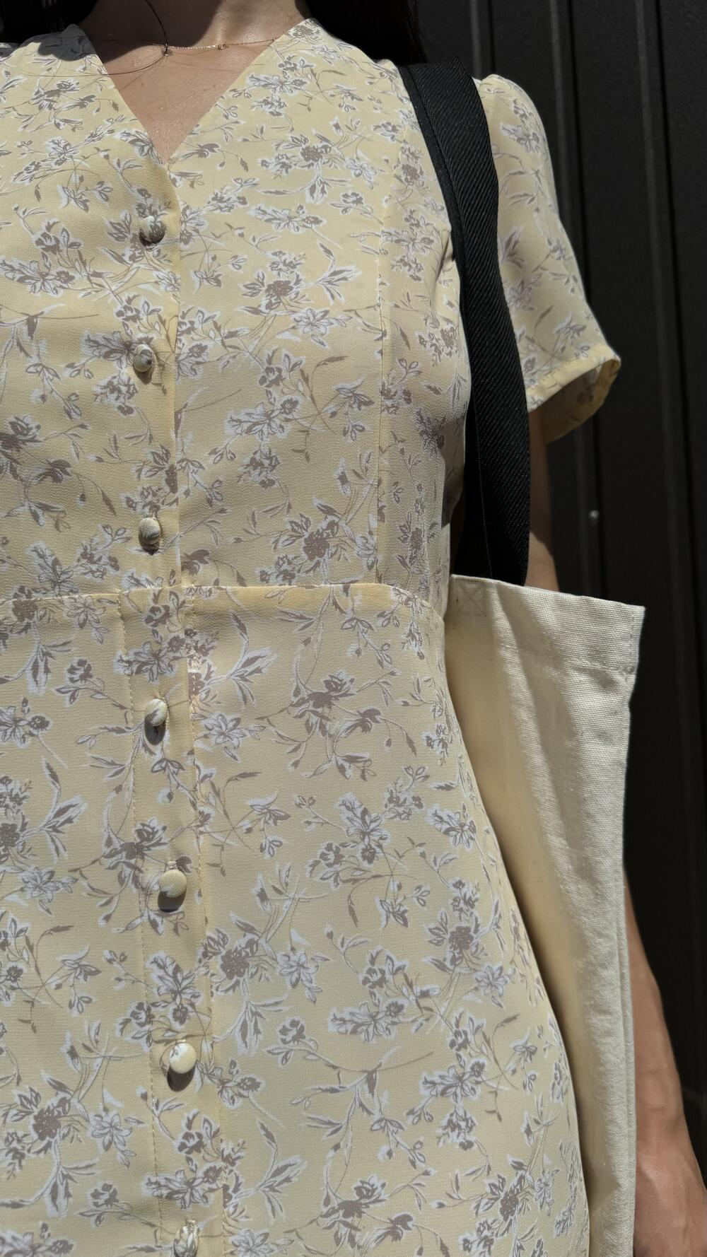 Сукня коротка з гудзиками та коротким рукавчиком Morfin M, Жовтий