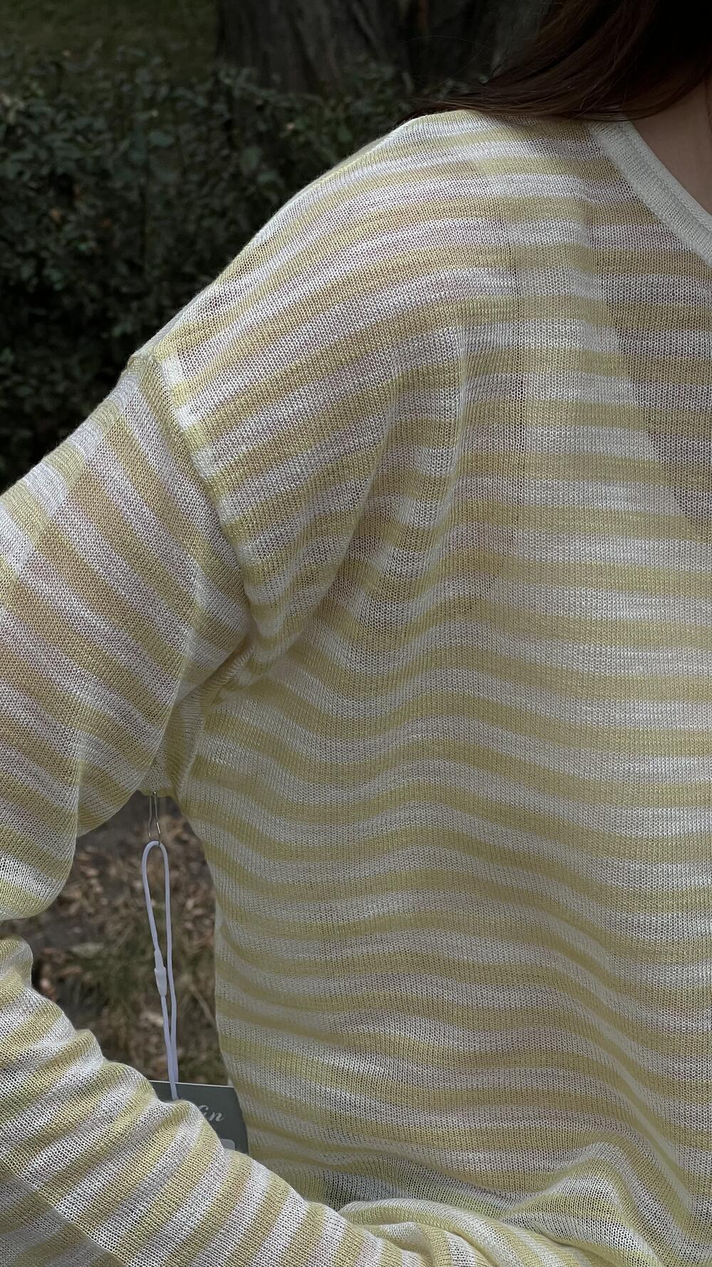 Лонг у смужку, напівпрозорий Oversize, Лайм