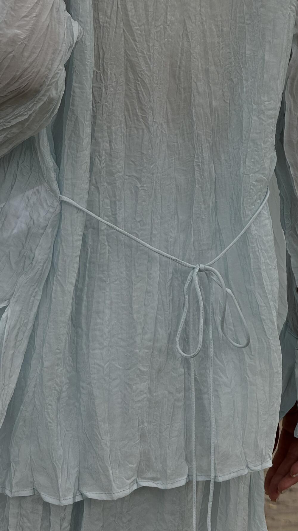 Костюм жатка з сорочкою та спідницею міді Hoo S, Блакитний