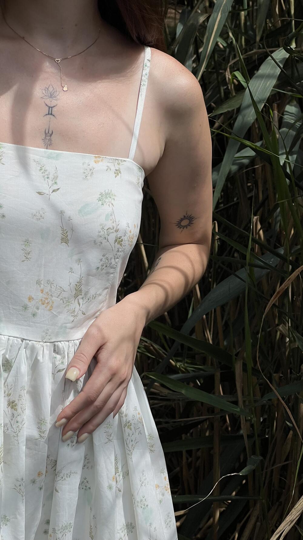 Сарафан на тонких брителях з принтом квіти S/M, Молочний