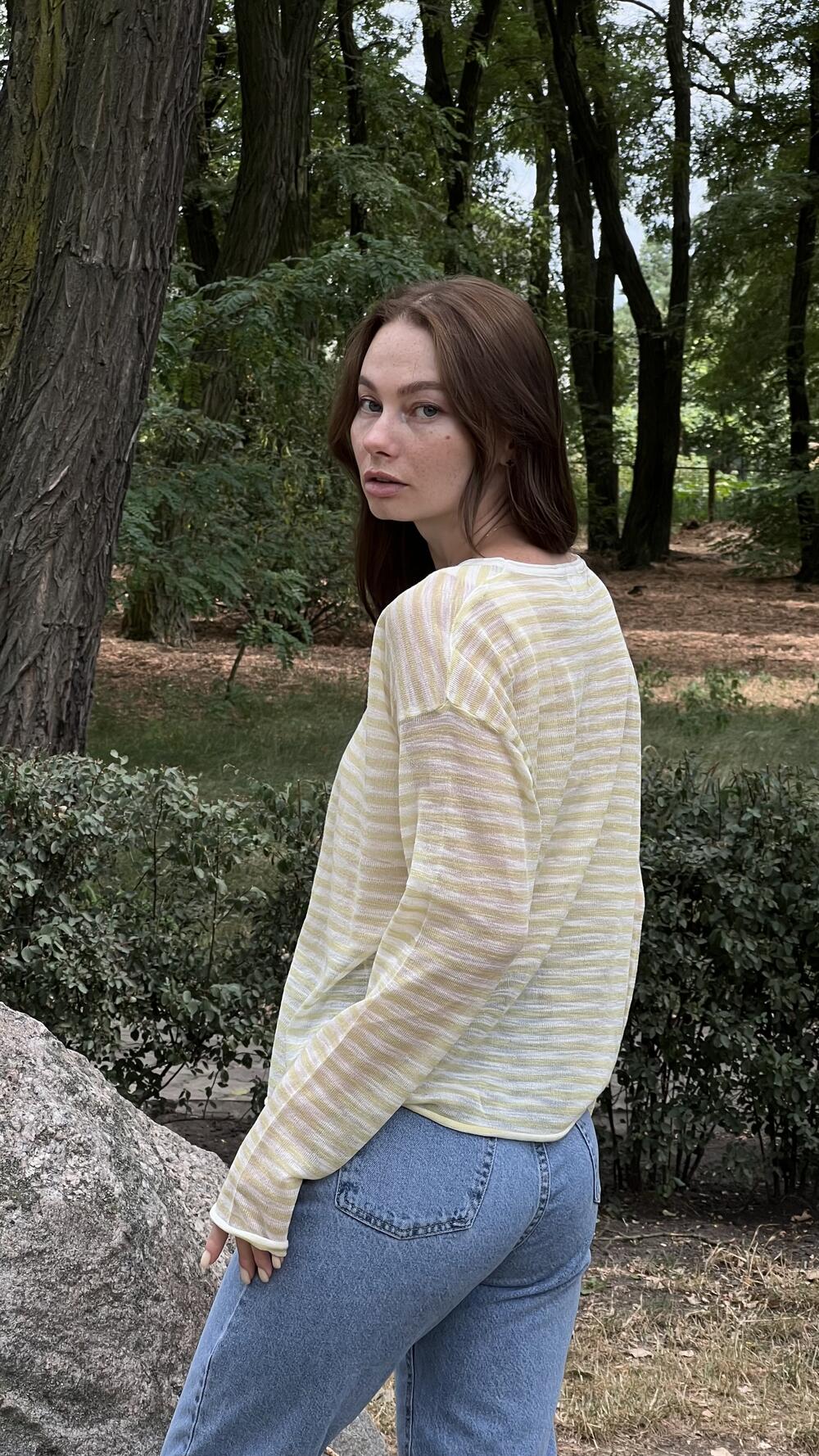 Лонг у смужку, напівпрозорий Oversize, Лайм