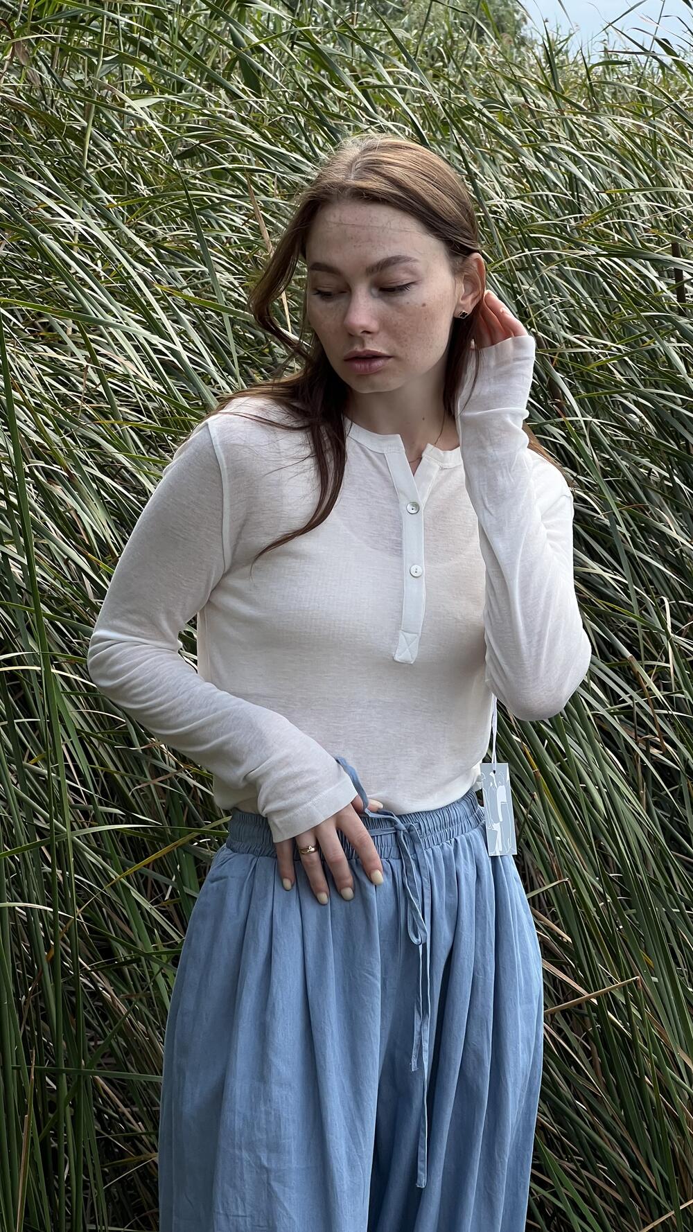 Лонг напівпрозорий з ґудзиками на грудях S/M, Молочний