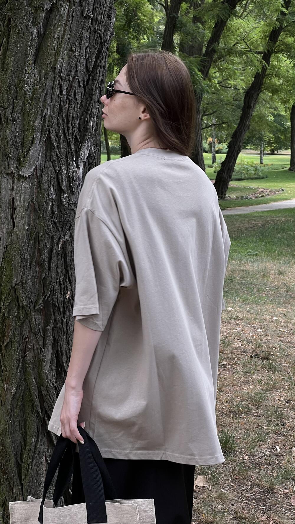 Футболка з нашивкою Coast Guard Oversize, Бежевий