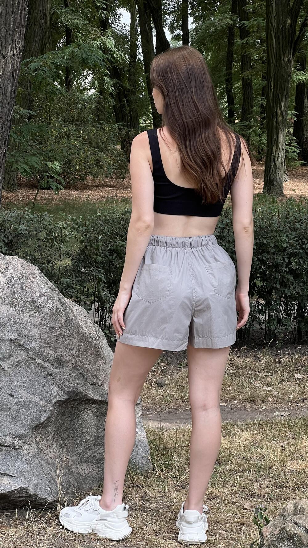 Шорти короткі на резинці S, Оливковий