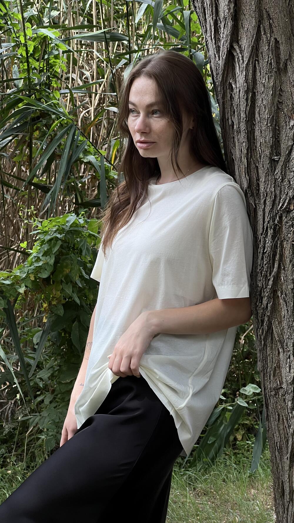 Футболка без принту тоненька, мерсиризована Oversize, Жовтий