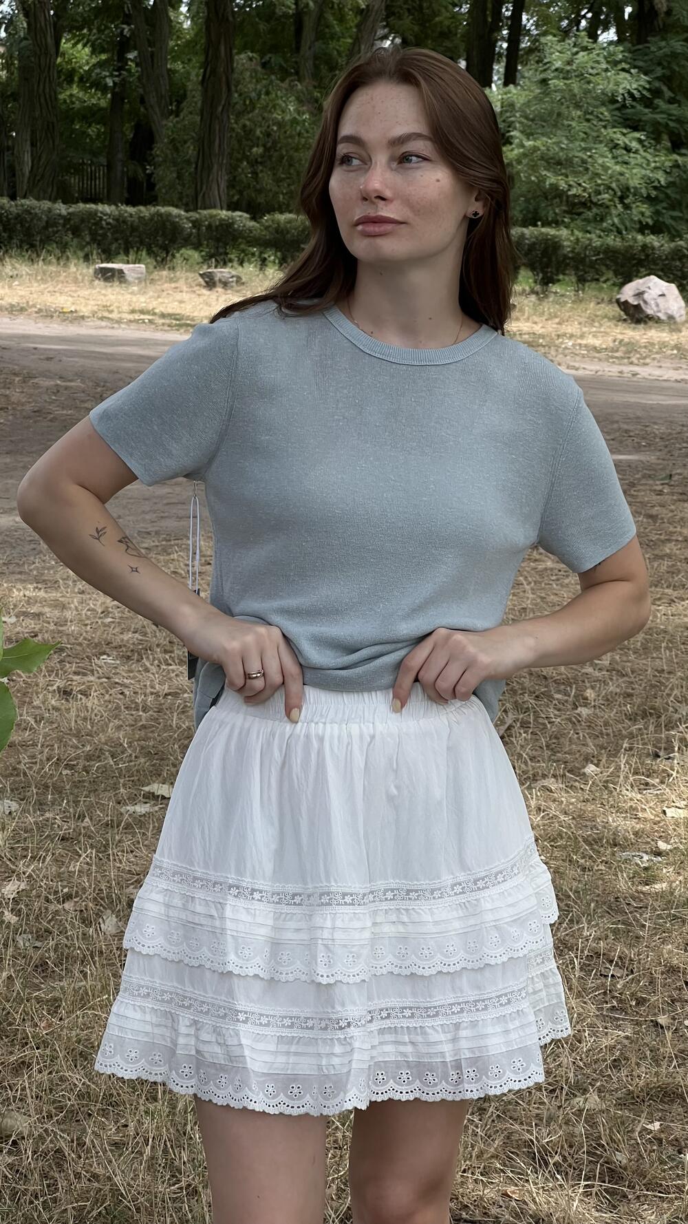 Футболка базова, трикотажна без принтів S/M, Лазурь