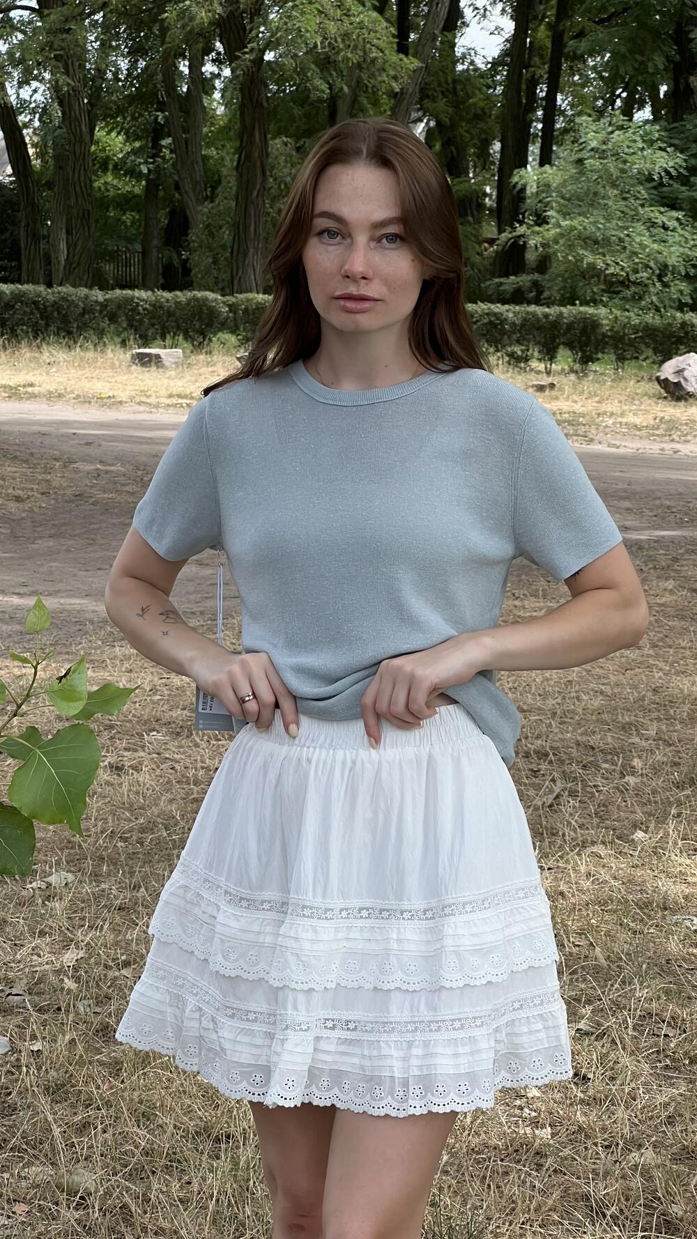 Футболка базова, трикотажна без принтів S/M, Лазурь