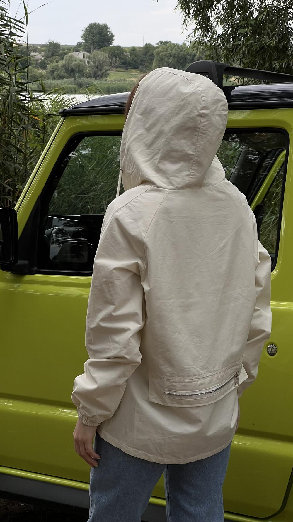 Вітровка з капюшоном, та куліскою S/M, Кремовий