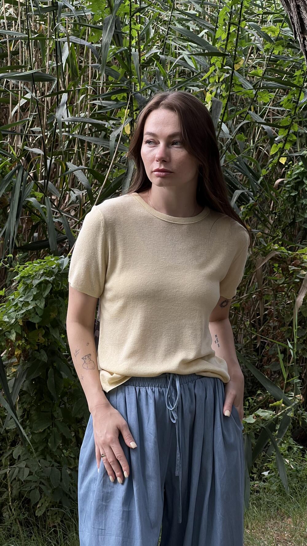 Футболка базова, трикотажна без принтів S/M, Жовтий