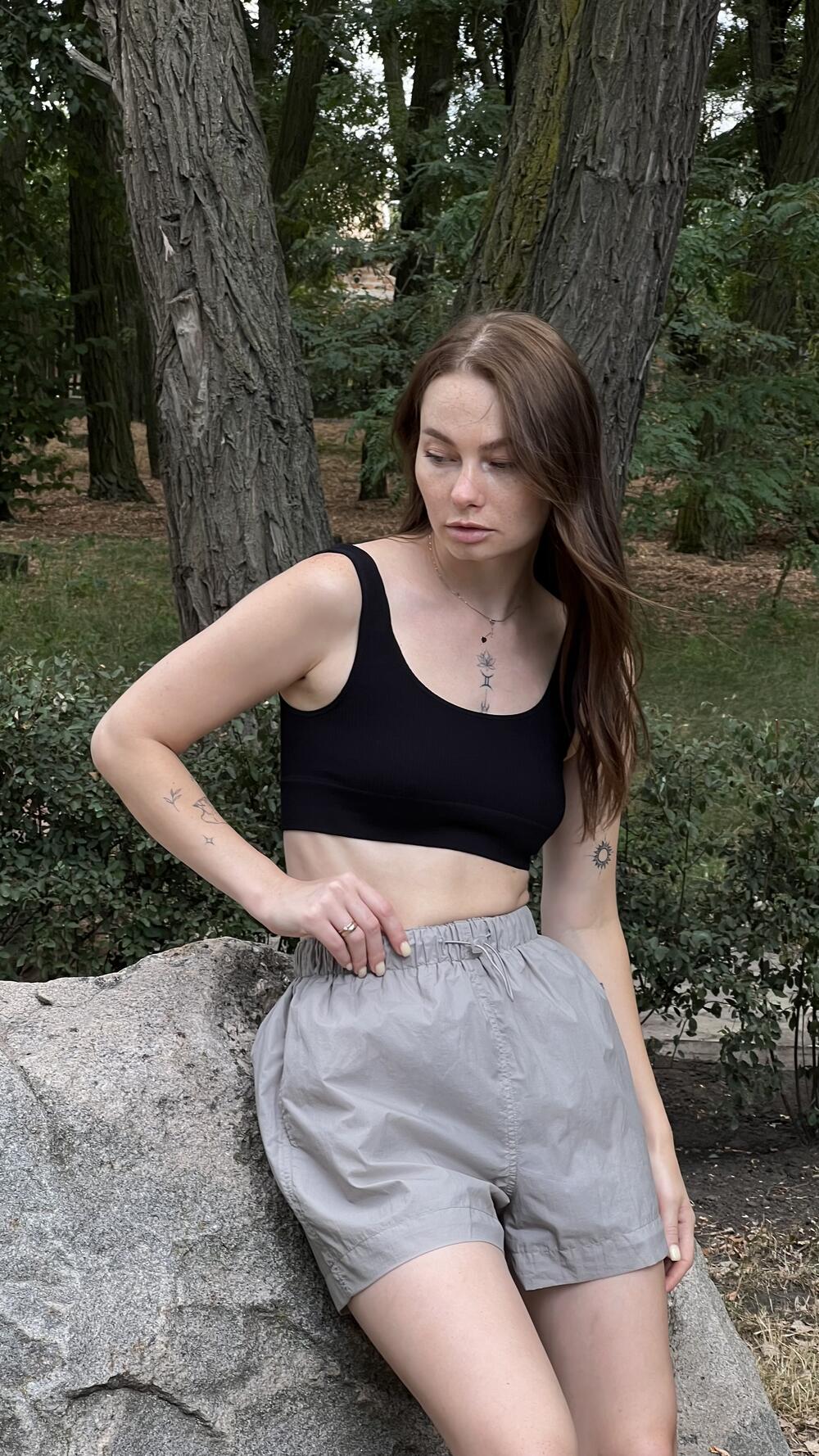 Шорти короткі на резинці S, Оливковий