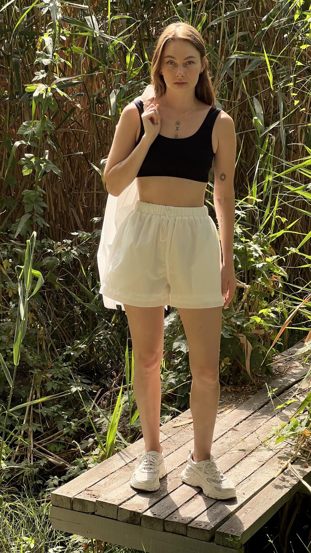 Шорти короткі на резинці S, Білий