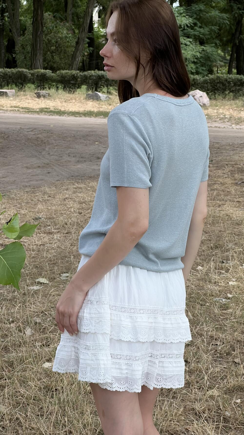 Футболка базова, трикотажна без принтів S/M, Лазурь