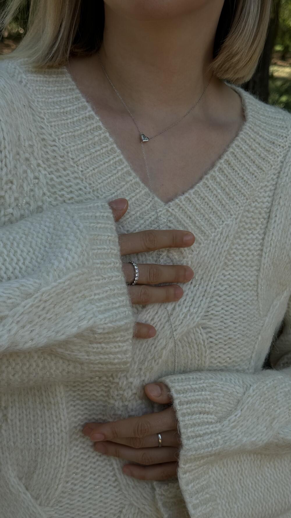 Джемпер з обʼємною вʼязкою у формі кос H260Laea made in Italy S/M, Крем-брюле