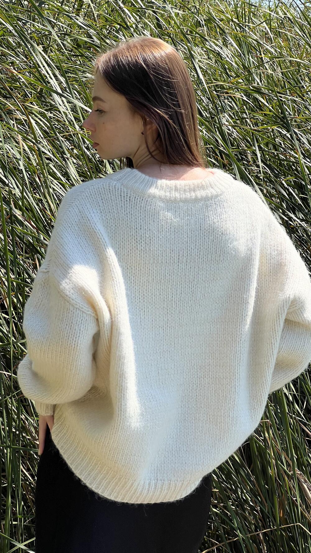 Джемпер з люрексовою ниткою гладенький H259 Lara made in Italy M/L, Крем-брюле