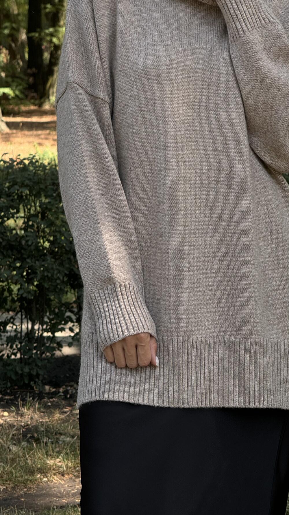 Туніка з розрізами та обʼємним комірцем Un7035 Lara M/L, Мокка