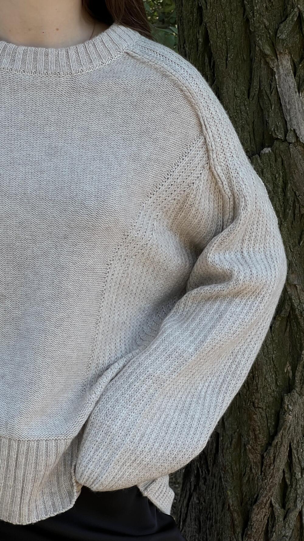 Светр з швом назовні у формі кокона Un7038 Lara M/L, Бежевий