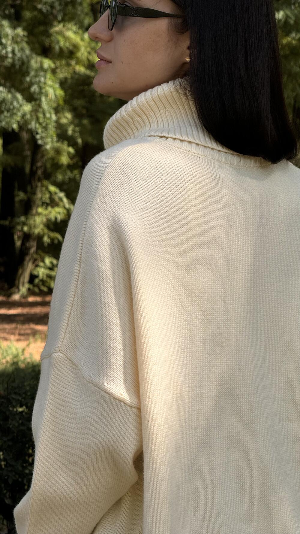 Туніка з розрізами та обʼємним комірцем Un7035 Lara M/L, Крем-брюле