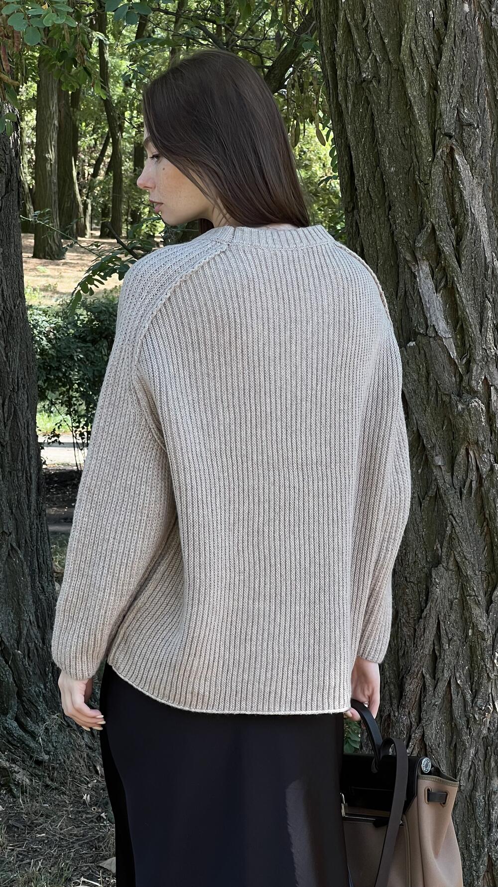 Светр з швом назовні у формі кокона Un7038 Lara M/L, Какао