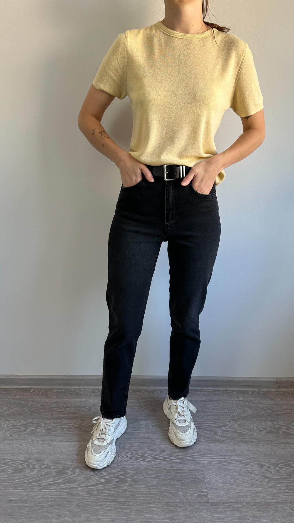 Джинси 1525 slim mom Cracpot 26, Чорний