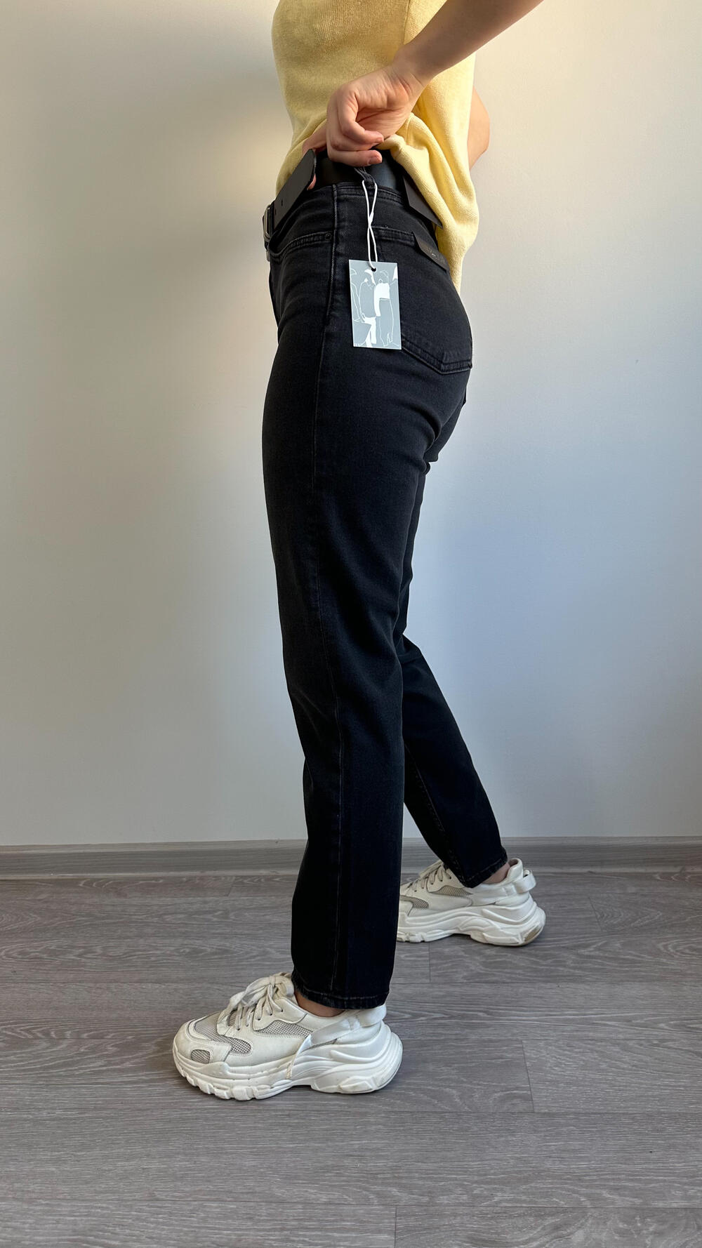 Джинси 1525 slim mom Cracpot 28, Чорний