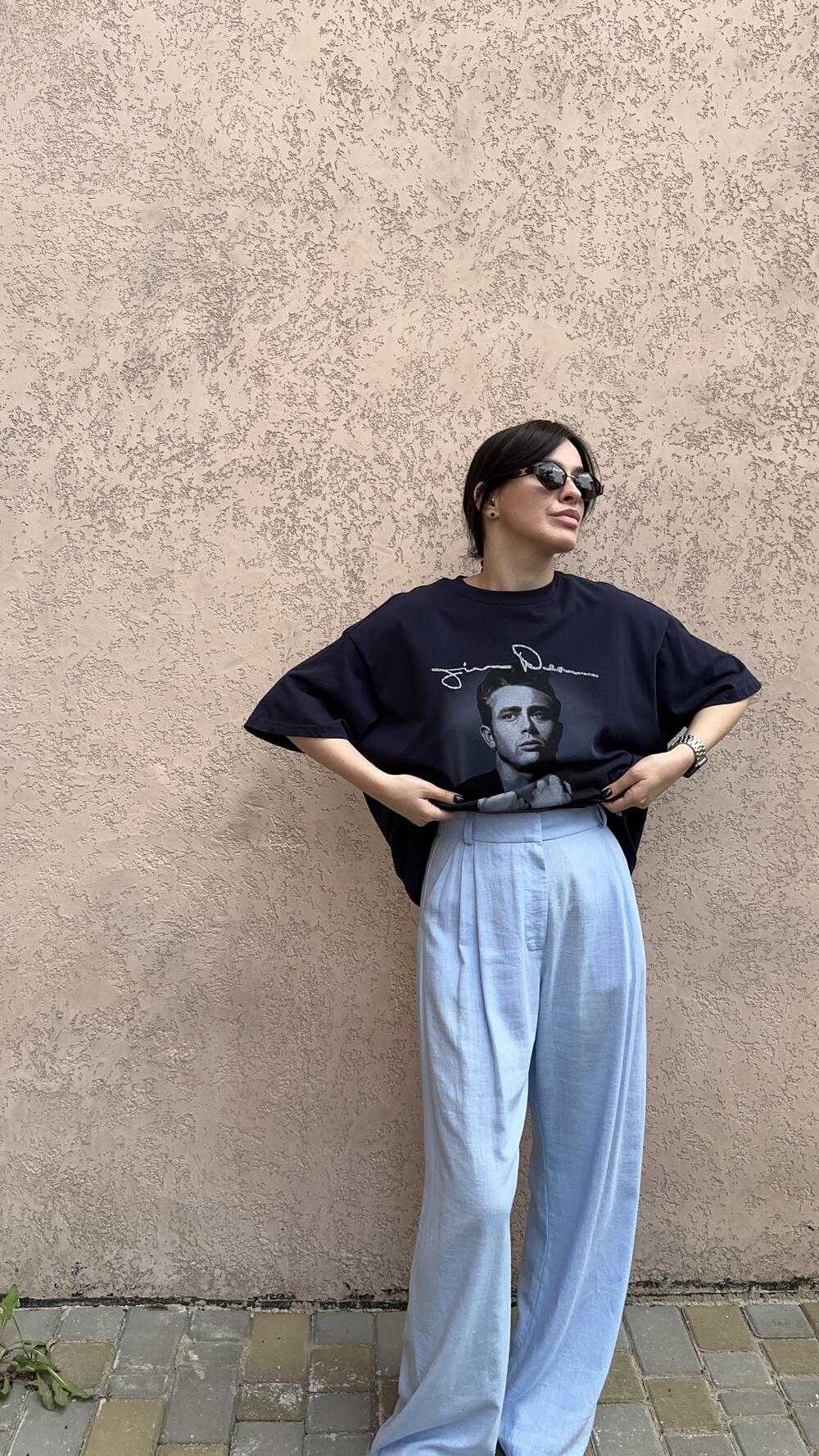 Брюки льняні з защипами Morfin M, Блакитний